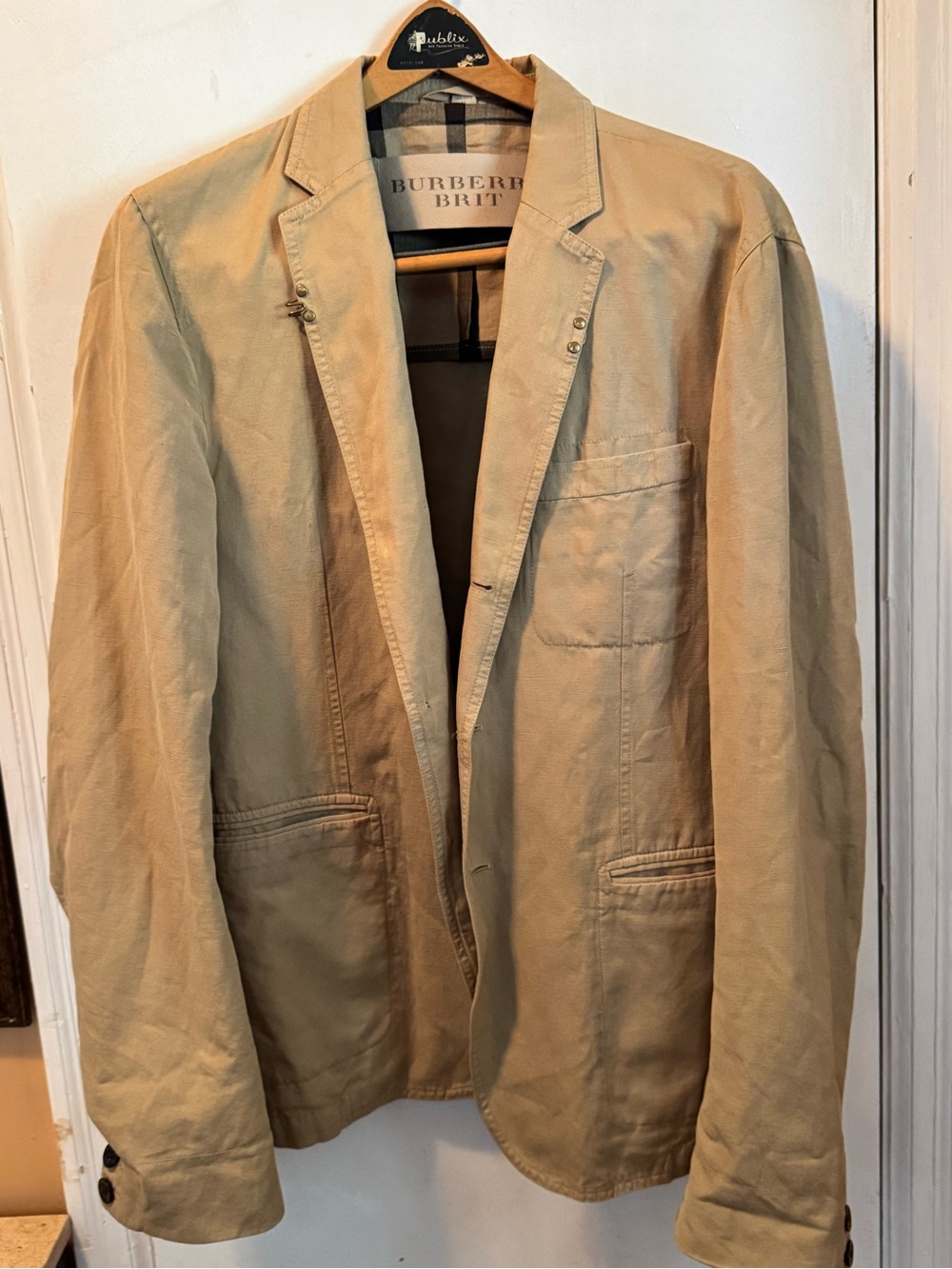 Burberry Brit Men's Tan Lightweight Cotton Jacket
